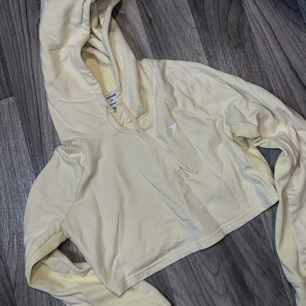 Gymshark Yellow Cropped Hoodie